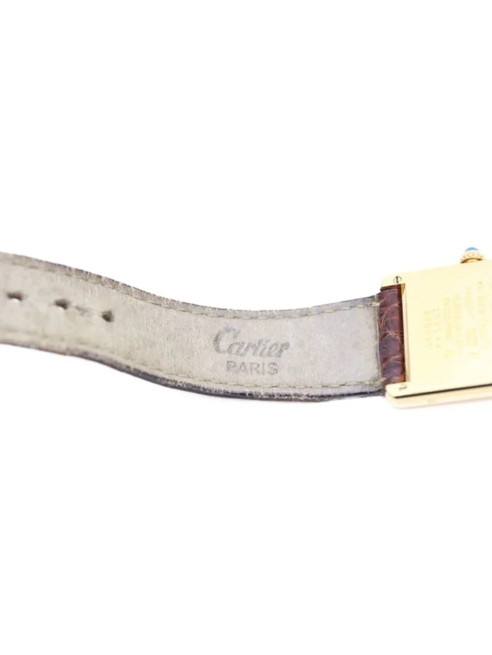 Cartier Must Tank Vermeil LM Ivory Roman Dial Leather
